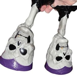 2 gothic goblet skeleton wine cups -as is-